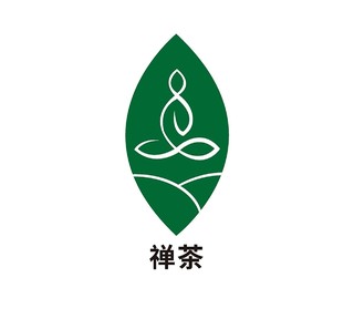 绿色简洁风格扁平风格禅茶茶叶茶行logo茶叶logo